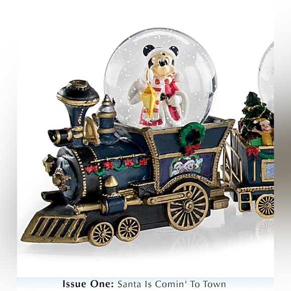 Miniature Snowglobe Christmas Train With Disney Characters - Picture 2 of 4